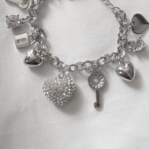 Women's Charm Bracelet Silver Color 7"